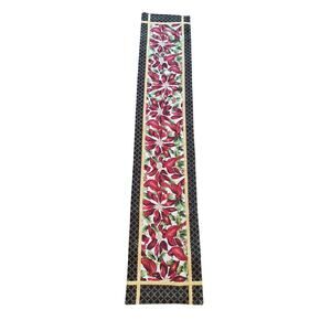 JcP Home Tapestry Christmas Poinsettia Cardinals Holiday Table Runner